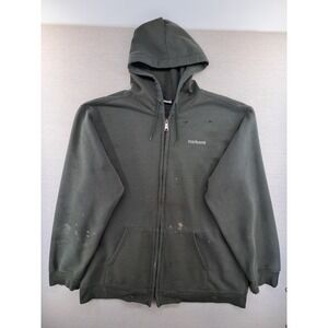 Vtg Carhartt Hoodie Mens XL Green Full Zip Sun Faded Grunge Thrashed Spellout